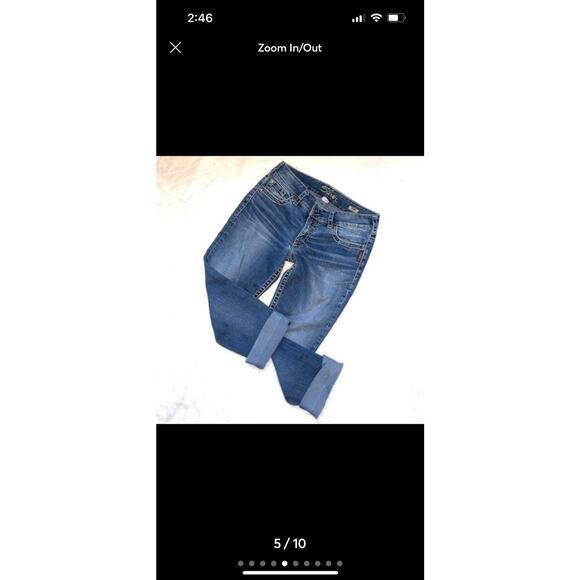 Silver Jeans Suki Capri Mid Rise Stretch Denim Blue Women’s Size W29 - Picture 7 of 10